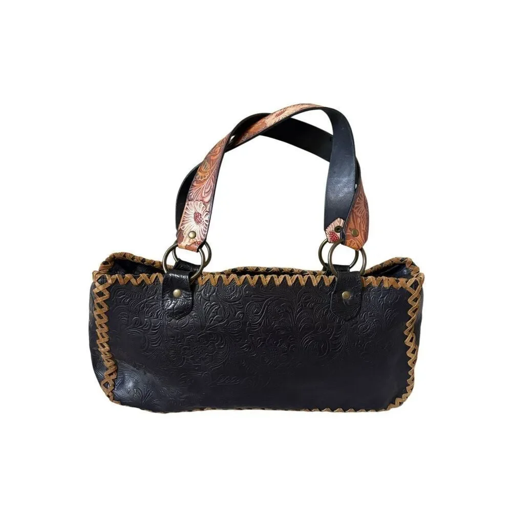 Santi Embossed Floral Western Y2K shoulder bag - Picture 2 of 16